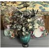 Image 1 : Artificial Floral Arrangements With Blue Mountain Pottery Vase