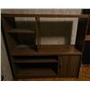 Image 1 : Wood Finish Particle Board TV Stand with Shelves and Cabinet