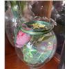 Image 2 : Decorative Ceramic Piano Box and Assorted Glass Vases with Artificial Flowers