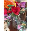Image 5 : Decorative Ceramic Piano Box and Assorted Glass Vases with Artificial Flowers