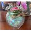 Image 6 : Decorative Ceramic Piano Box and Assorted Glass Vases with Artificial Flowers