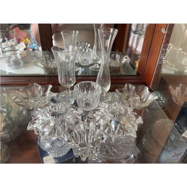 Clear Glass Decorative Candle Holders and Bud Vases