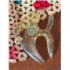 Image 3 : Coca-Cola Tin Tray, Amber Resin Owl, Fish, and Wood Trivets Lot