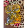 Image 4 : Coca-Cola Tin Tray, Amber Resin Owl, Fish, and Wood Trivets Lot