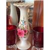 Image 4 : Red Glass Goblets, Floral Vases, and USSR Wooden Cup