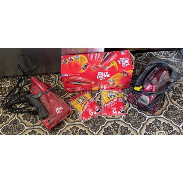 Dirt Devil and Shark Handheld Vacuums with Dust Bags