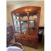 Image 1 : Wood and Glass Lighted China Cabinet with Storage Drawers and Shelves