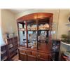 Image 2 : Wood and Glass Lighted China Cabinet with Storage Drawers and Shelves