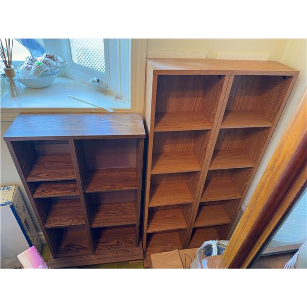 2 Wood DVD Cabinets with Adjustable Shelves