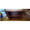 Image 1 : Wood Veneer Entertainment Console with Open Shelves