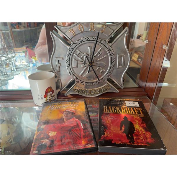 Fort Saskatchewan Fire Department Clock, Firefighter Mug, and DVDs