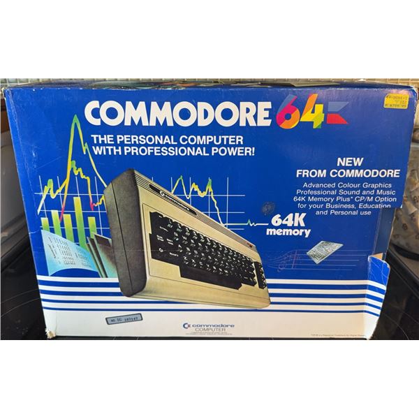 Commodore 64 Personal Computer in Original Box with Packaging