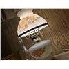 Image 3 : Floral Glass Table Lamp With Cream-Coloured Nightstand