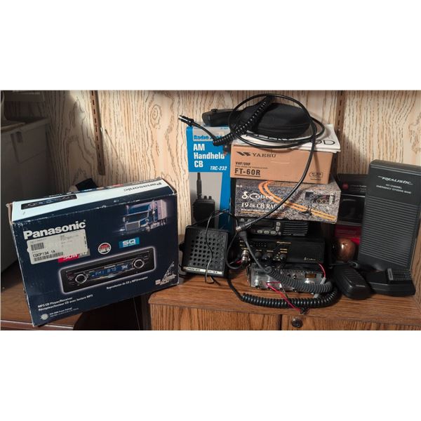 Radio and CB Electronics Lot—Panasonic, Yaesu, Cobra, Kenwood