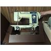 Image 2 : Sewing Desk With Two Vintage Sewing Machines, Proctor Silex Iron, Sewing Accessories