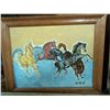 Image 6 : Horse Artwork, Tray, Metal Decor, and Faux Flowers Lot