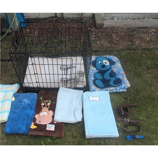 Life Stages 1624DD Dog Crate with Bedding, Collars
