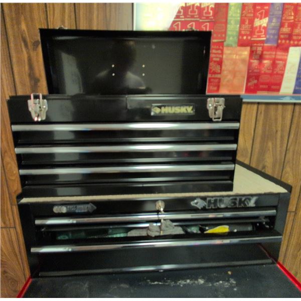 Husky Metal Toolbox With Mixed Hand Tools