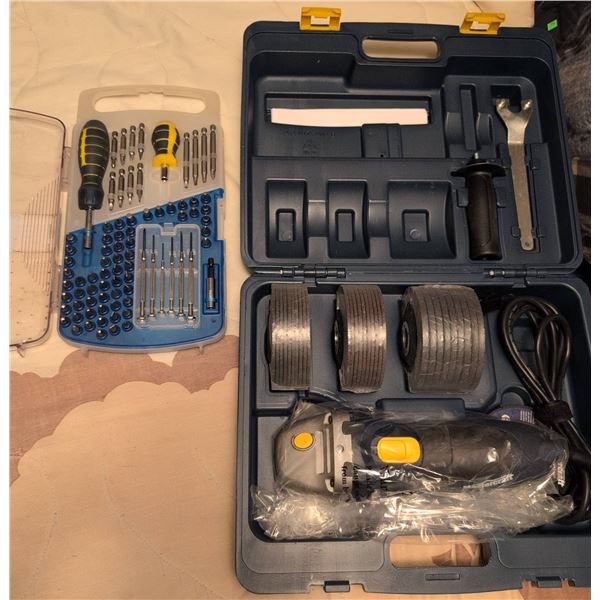Mastercraft Angle Grinder Kit and Precision Screwdriver Set