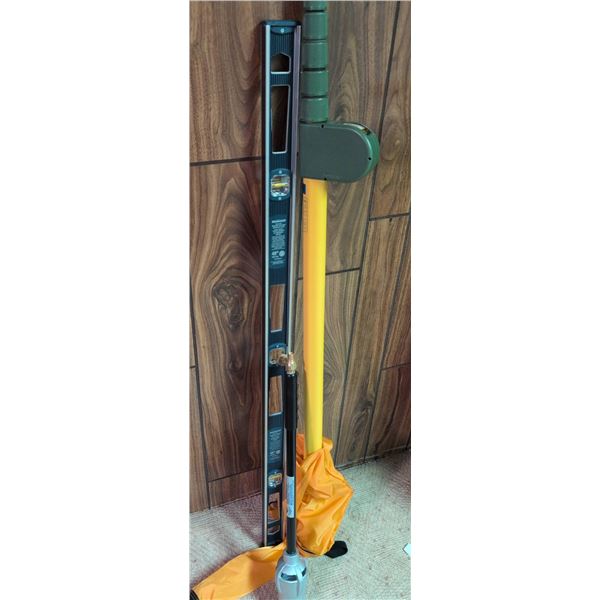 Sokkia Digital Measuring Pole, Spirit Level, and Propane Torch Head