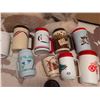 Image 2 : Plastic Mugs, Framed Racing Print, Wooden Toys, and Faux Fur Tails