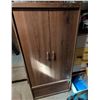 Image 1 : Wood-Look Two Door Standing Cabinet with Hanging Rod and Drawer