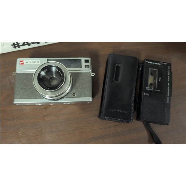 Ansco Autoset CDS Film Camera and Realistic Micro-29 Cassette Recorder