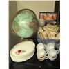 Image 1 : Globe, Snack Plate Set, Decorative Box, Cards, and Avon Bottle