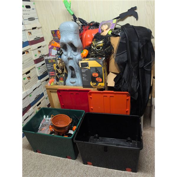 Large Assortment of Halloween Decorations and Props