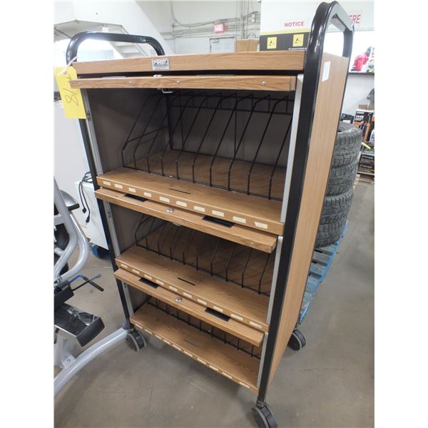 Brown Metal Cart On Wheels