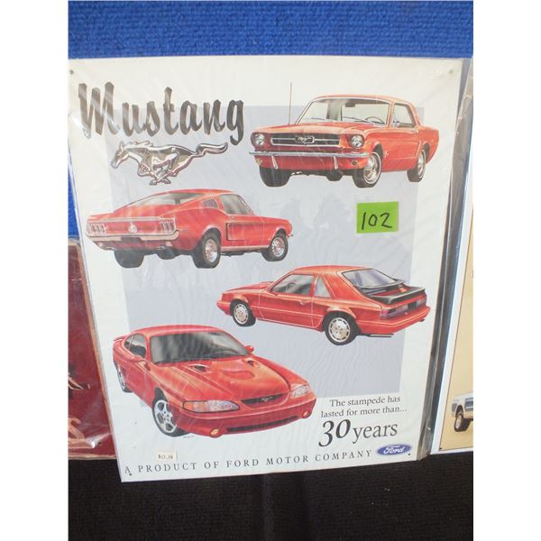 12 1/2" x 16" Metal Ford Mustang Sign