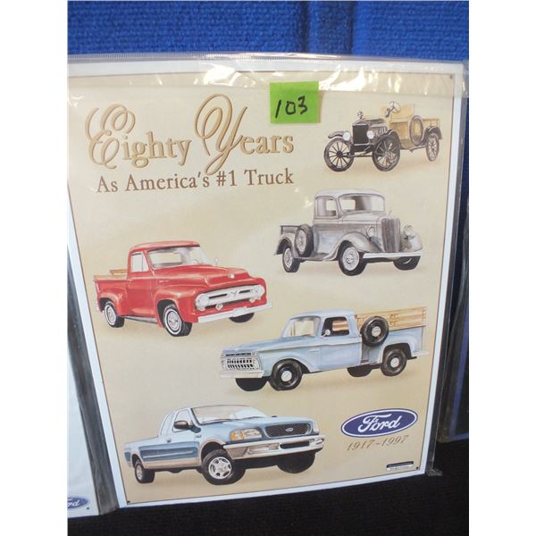 12 1/2" x 16" Metal Ford Truck Sign