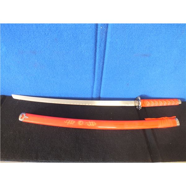 Red Handle Samurai Sword w/ Case
