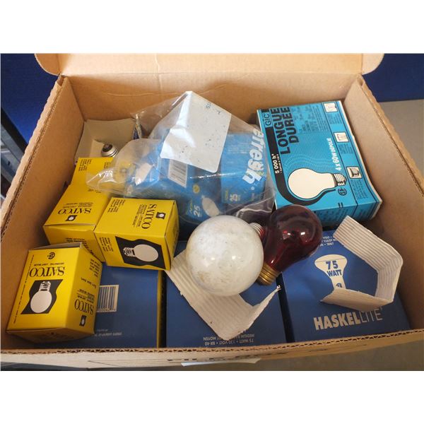 Box Of Assorted Light Bulbs