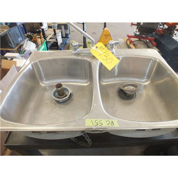 Two 2 Bay Stainless Steel Sinks