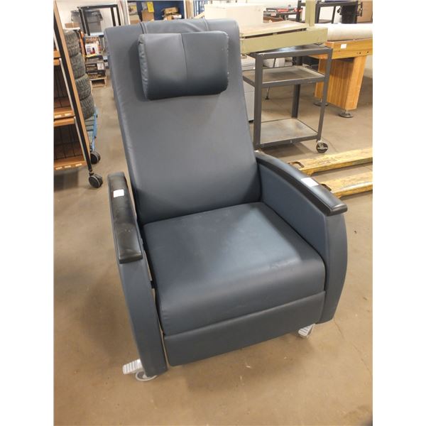 Blue Recliner On Wheels