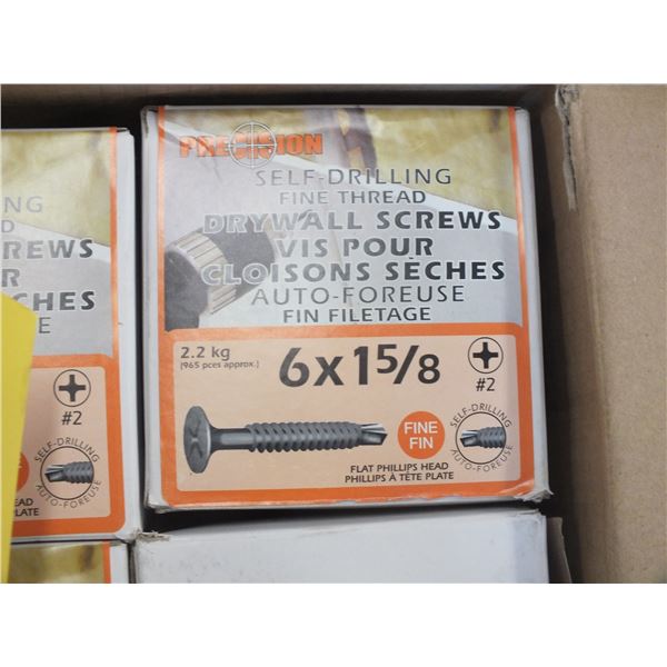 1 Case Of 4 Self Drilling 6x 1 5/8" Drywall Screws