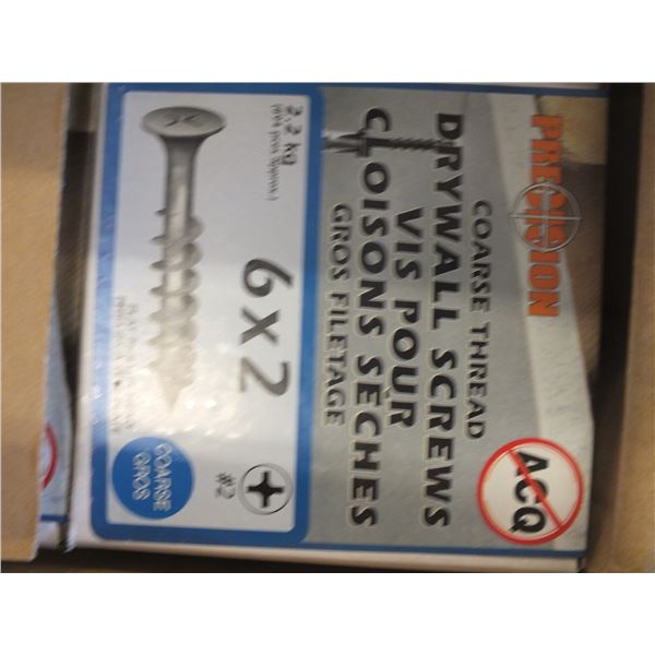 1 Case Of 4 Course Thread 6x2 Drywall Screws