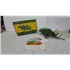Image 1 : Vintage 1950s John Deere 12A pull Toy Combine Harvester with Original Box and Pamphlet. Pressed.