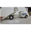 Image 3 : Vintage ertl Ford C-Series Flatbed Equipment Hauler Toy Truck with Winch, Late 1960s-Early 1970s.