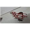 Image 11 : Tru-Scale Pressed Steel Sickle Mower, Grain Drill, and 4-Bottom Plow, circa