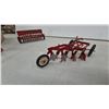 Image 13 : Tru-Scale Pressed Steel Sickle Mower, Grain Drill, and 4-Bottom Plow, circa