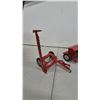 Image 2 : Tru-Scale Pressed Steel Sickle Mower, Grain Drill, and 4-Bottom Plow, circa