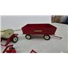 Image 5 : Vintage Ertl International Harvester Farm Wagon, IH Seed Drill, and McCormick Disc Harrow. Metal.