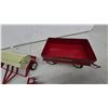 Image 6 : Vintage Ertl International Harvester Farm Wagon, IH Seed Drill, and McCormick Disc Harrow. Metal.