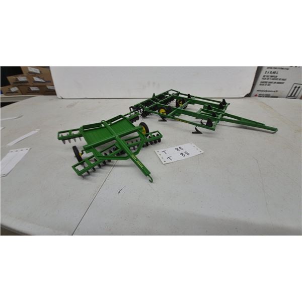2 John Deere Ertl 849 Soil Finisher Disc Harrow and 8850 Mulch Master Field Cultivator