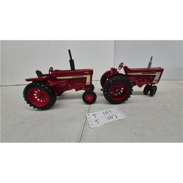 International Harvester Hydro 966 and Farmall 806 Die-Cast and plastic Toy Tractors