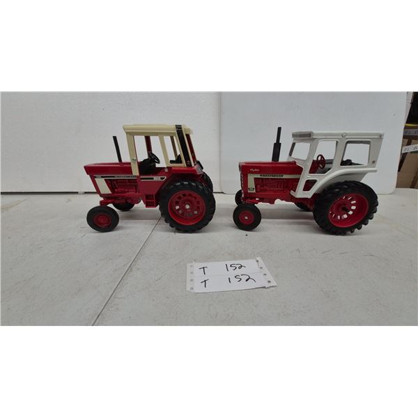 Ertl International Harvester 966 Hydro and 1586 Die-Cast Toy Tractors with Cabs