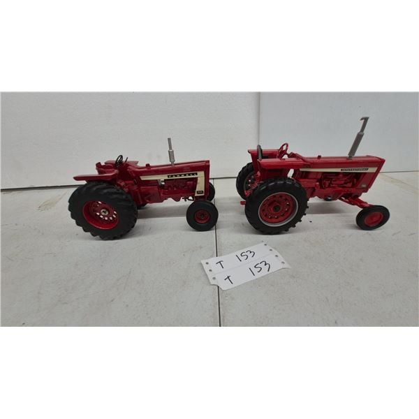 Farmall 806 and International 756 Die-Cast Model Tractors with White Side Panels