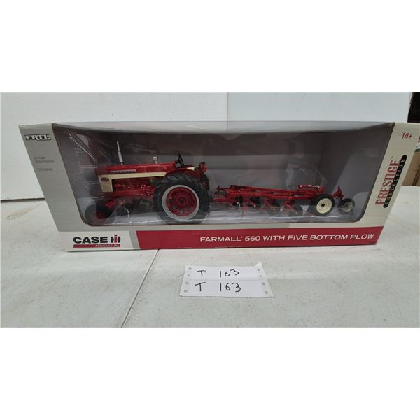 Ertl Prestige Collection Case IH Farmall 560 Tractor with Five-Bottom Plow, 1/16 Scale Die-Cast